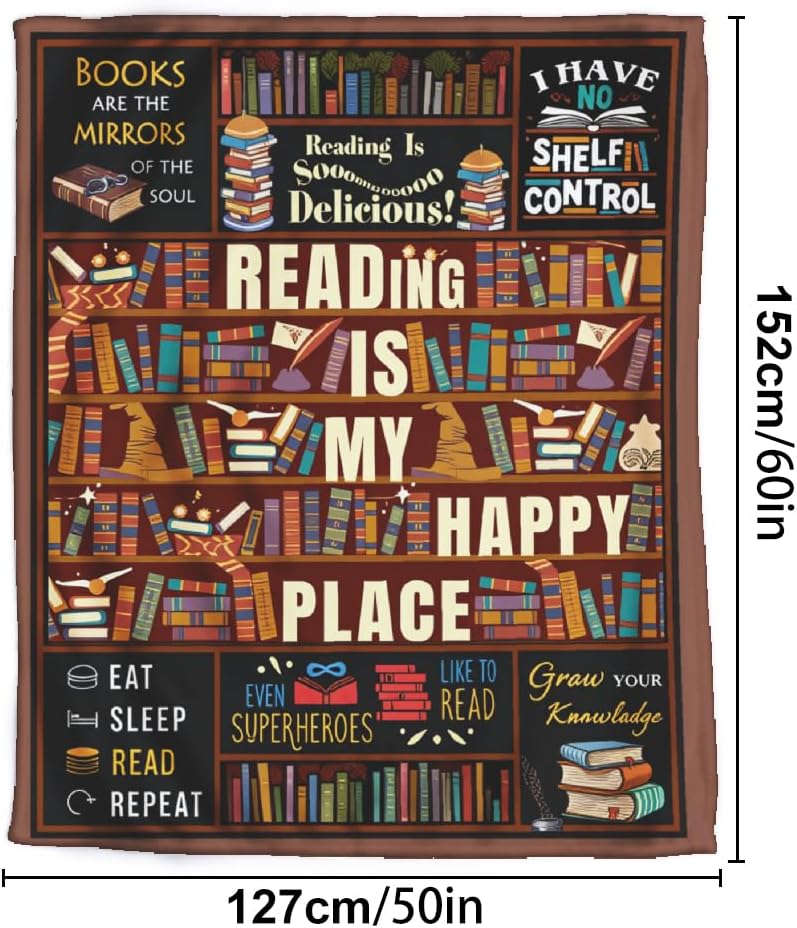 Book Lovers Gifts Reading Blanket 50"x60"