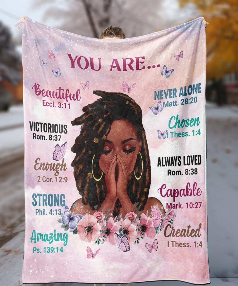 Soft Fleece Blanket with Inspirational Positive Thoughts , Gift for Girls and Women 50x60 Inch