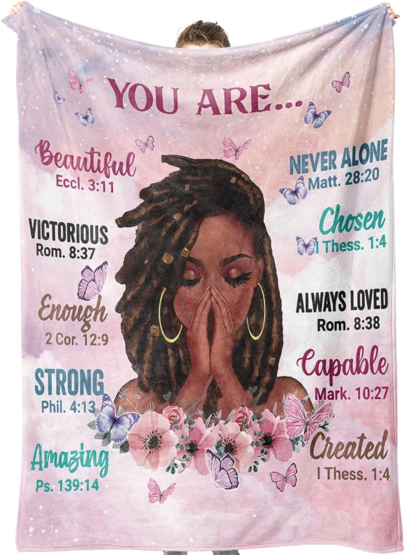Soft Fleece Blanket with Inspirational Positive Thoughts , Gift for Girls and Women 50x60 Inch