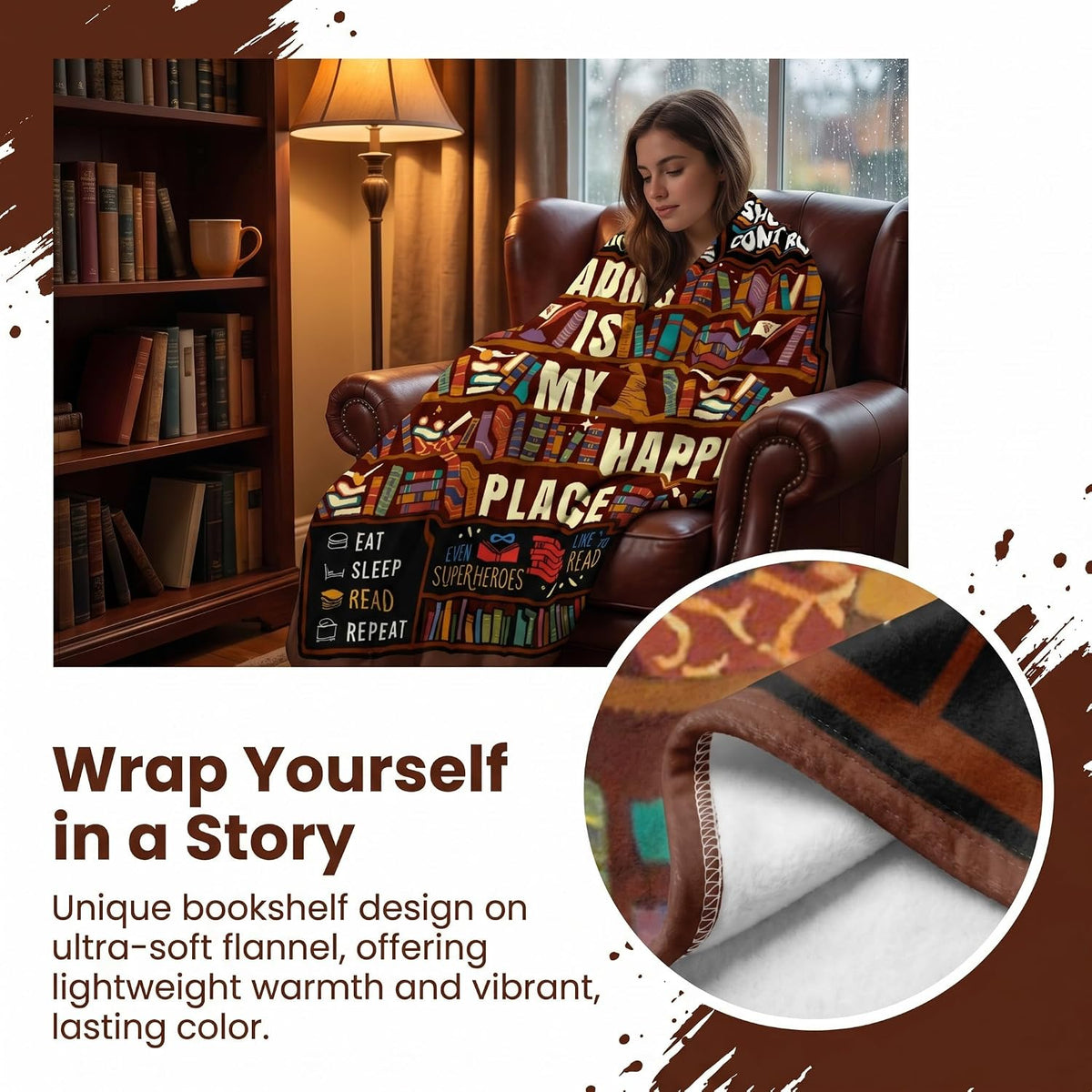 Book Lovers Gifts Reading Blanket 50"x60"