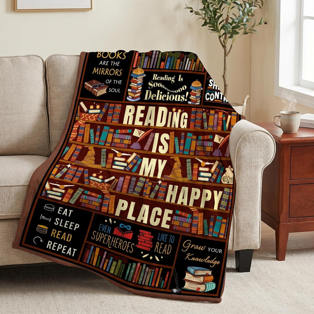 Book Lovers Gifts Reading Blanket 50"x60"