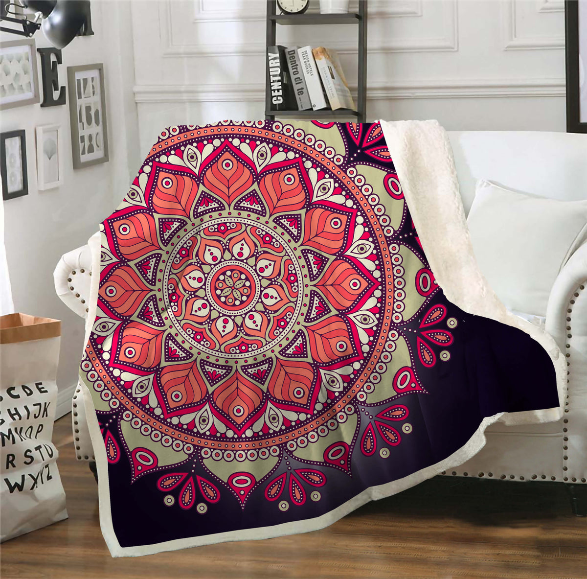 Bohemia Flowers Sherpa blanket Giftable