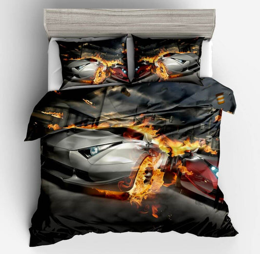 Race Sports Car Duvet Cover Set,Decorative Bedding