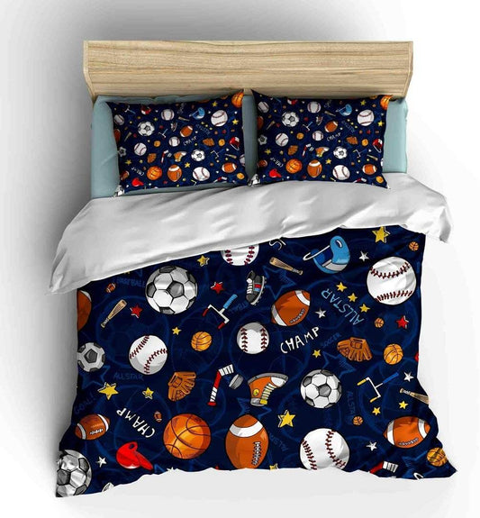 Duvet Cover Set Base and American Football Decorative Bedding